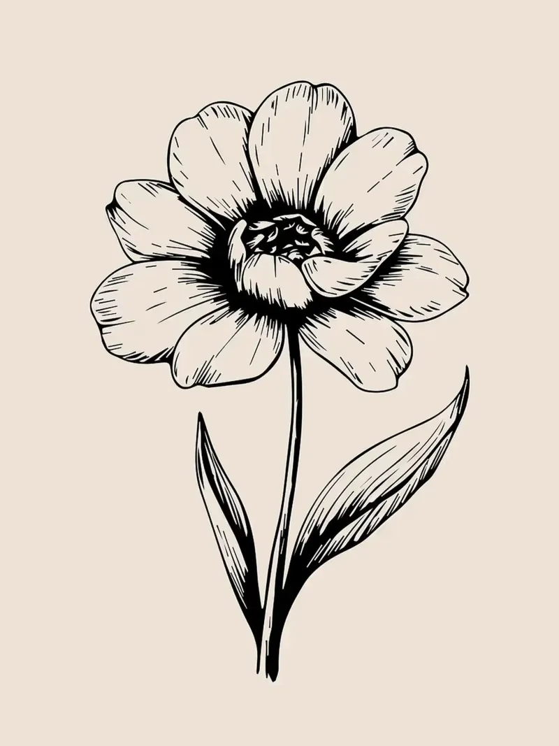 Illustrazione di fiori d'epoca disegnati a mano poster con telaio in alluminio da Leon Franke