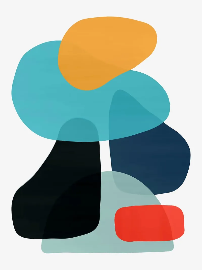 Astrazione del colore XV poster con telaio in alluminio da Maria Maier