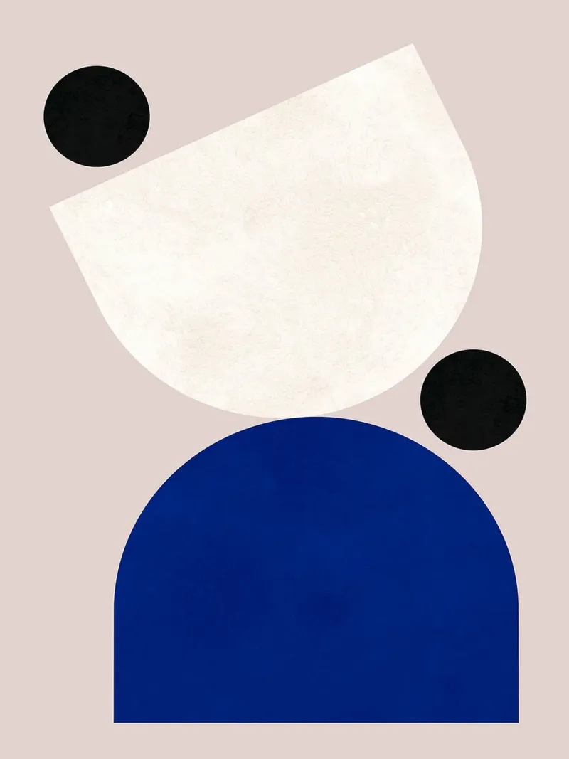 Abstracte Geometrische Kunstdruk canvas met Baklijst van Maria Maier