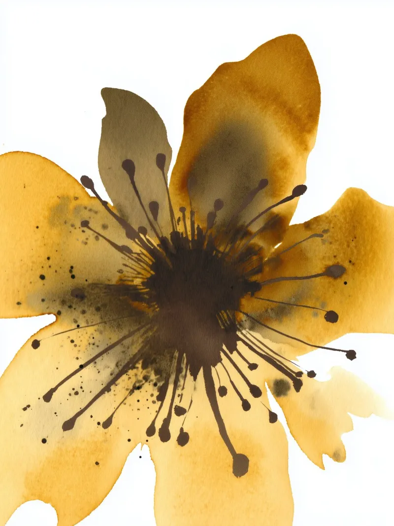 Fioritura dorata 2 poster con telaio in plastica da Sophia Calder Studio
