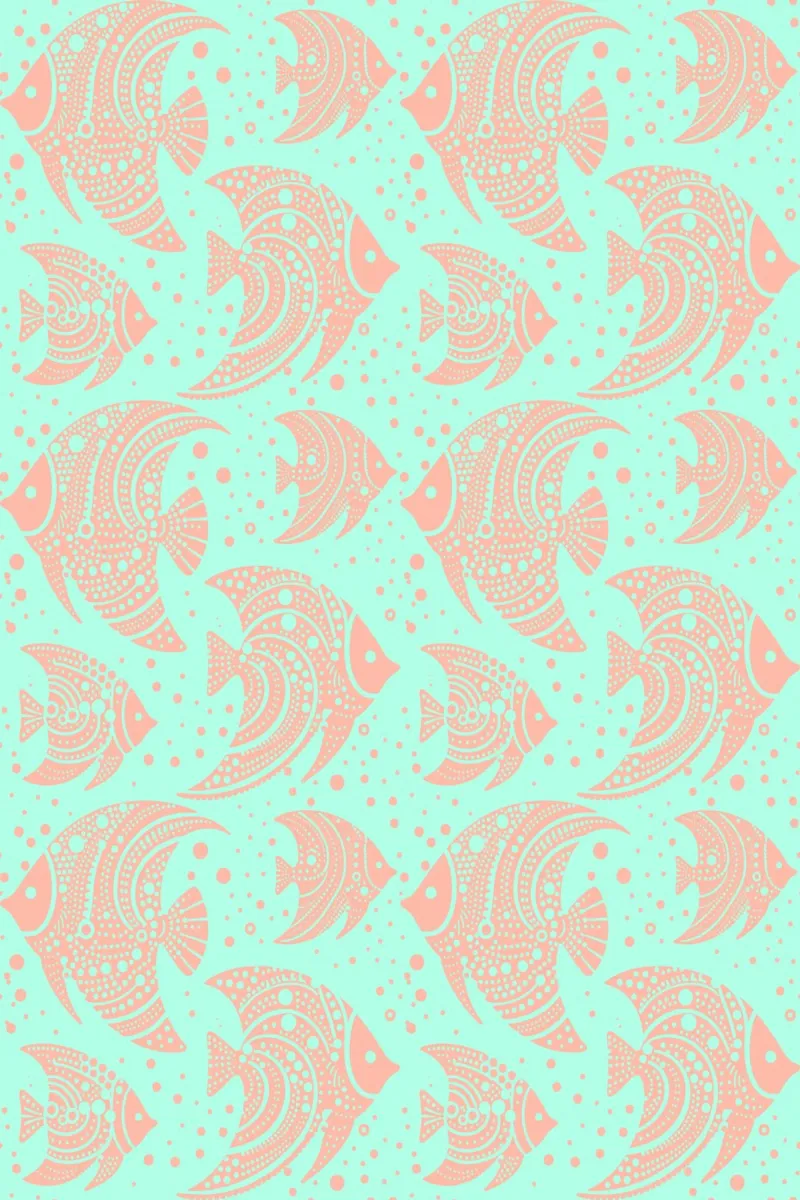 Pesce tropicale pesca turchese poster con telaio in alluminio da SilverPegasus
