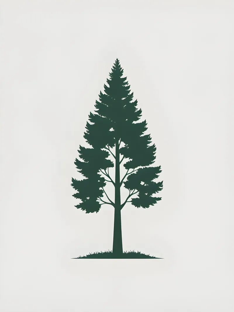 Silhouette di un singolo albero poster con telaio in legno da The Green Room