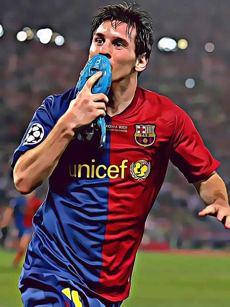 Lionel Messi, poster per l'icona del calcio poster con telaio in alluminio da ArdanART