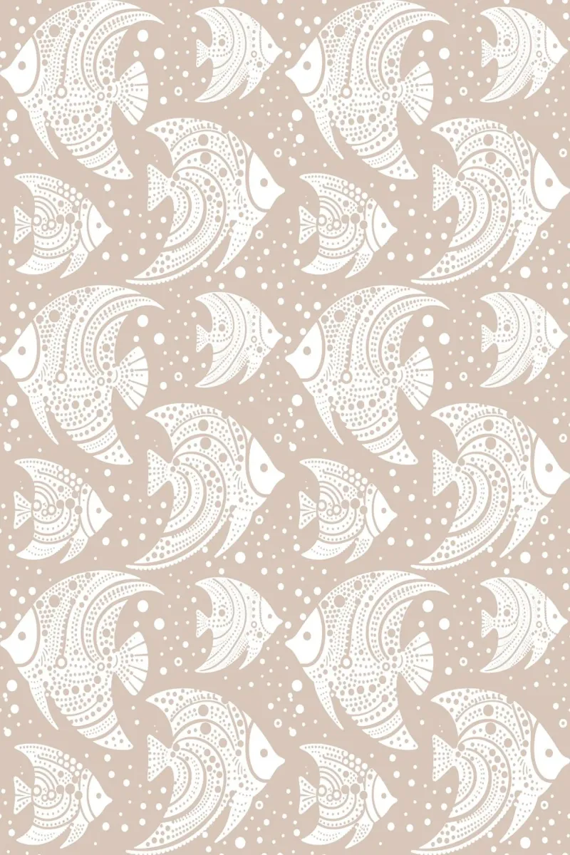 Pesce tropicale bianco e grigio poster con telaio in alluminio da SilverPegasus