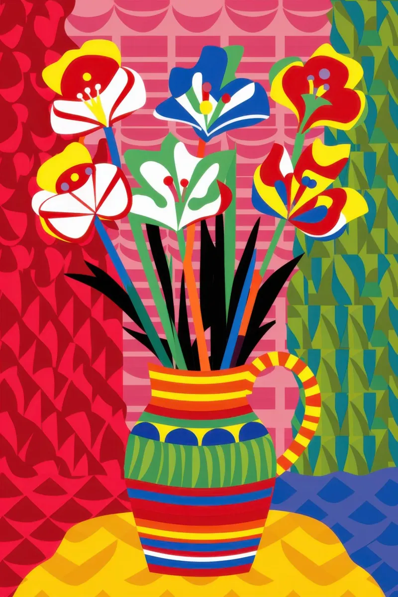 Bouquet floreale vibrante poster da Frame Aura