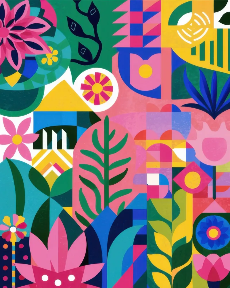 Levendig abstract carnaval canvas met Baklijst van Sure Paint