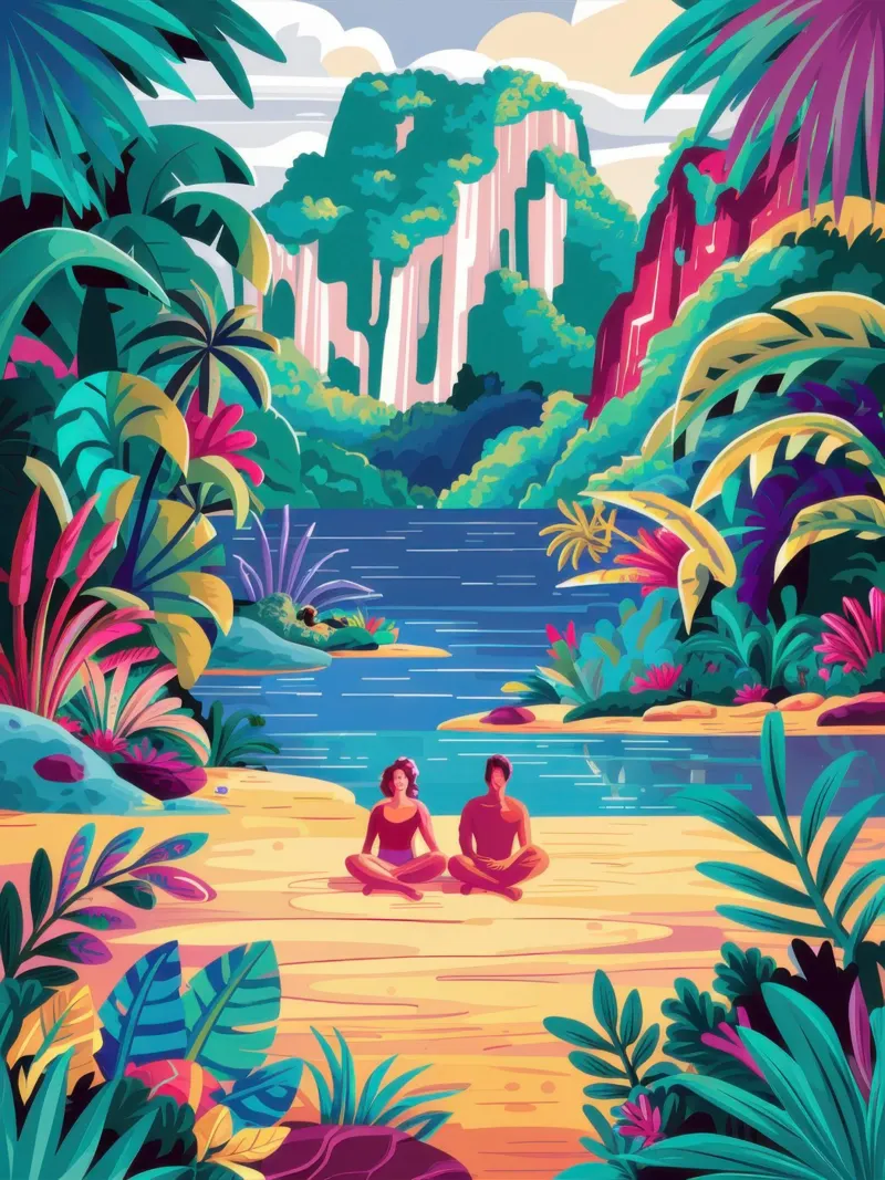 Laguna oculta en la jungla poster de Frame Aura