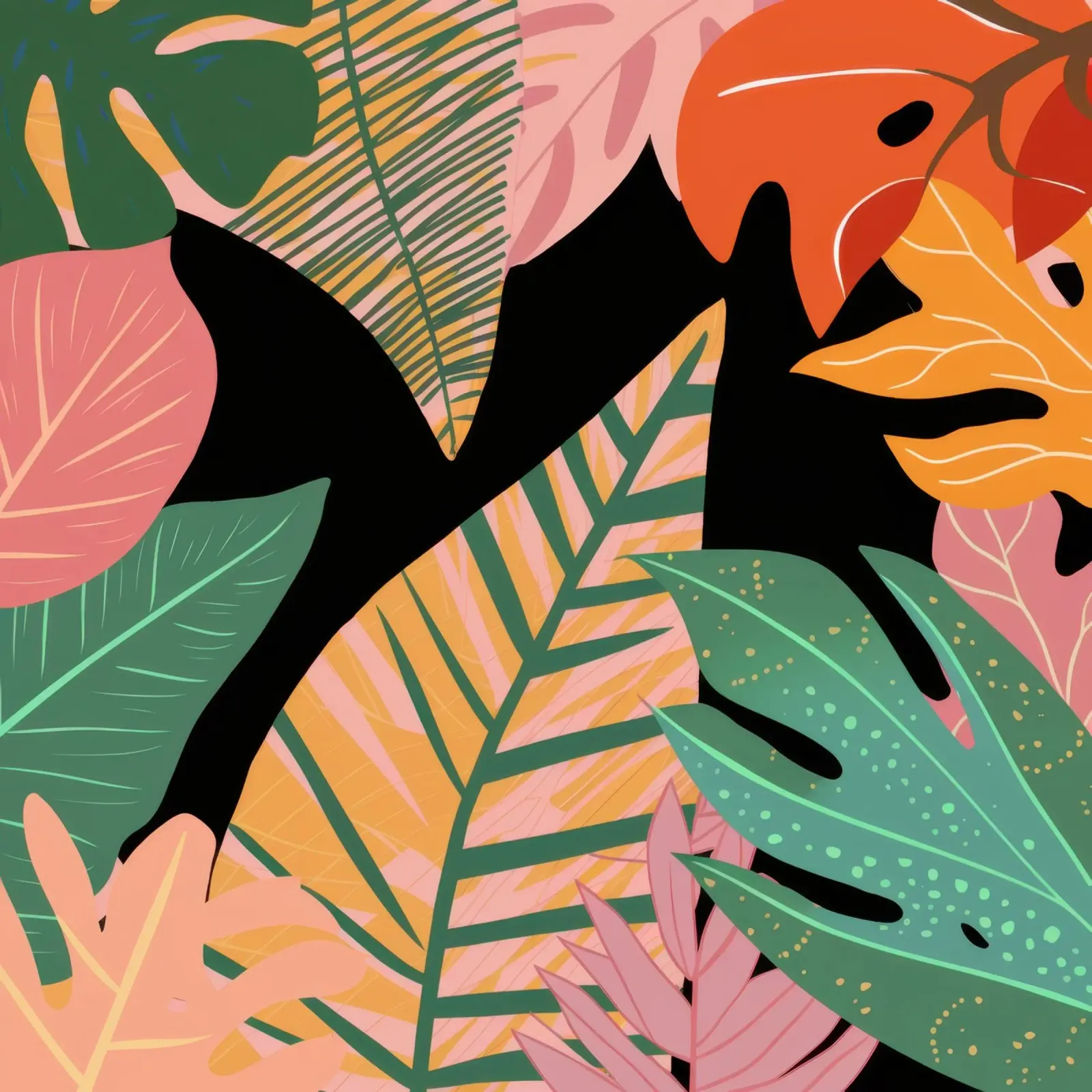 Audace contrasto botanico poster con telaio in legno da Orchid Patina