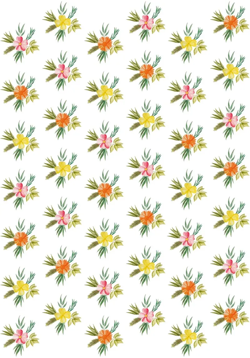 Botanic Pattern #2 canvas met Baklijst van kathrinmay