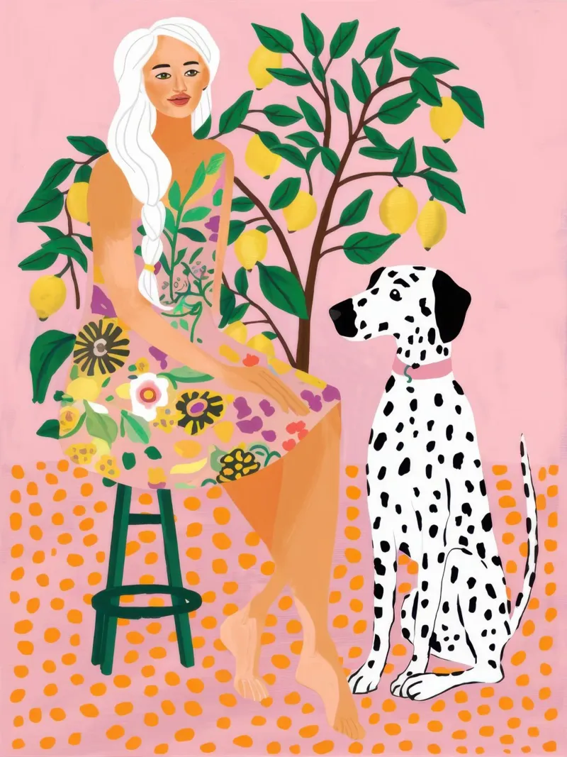 Musa del giardino dalmata poster da Sure Paint