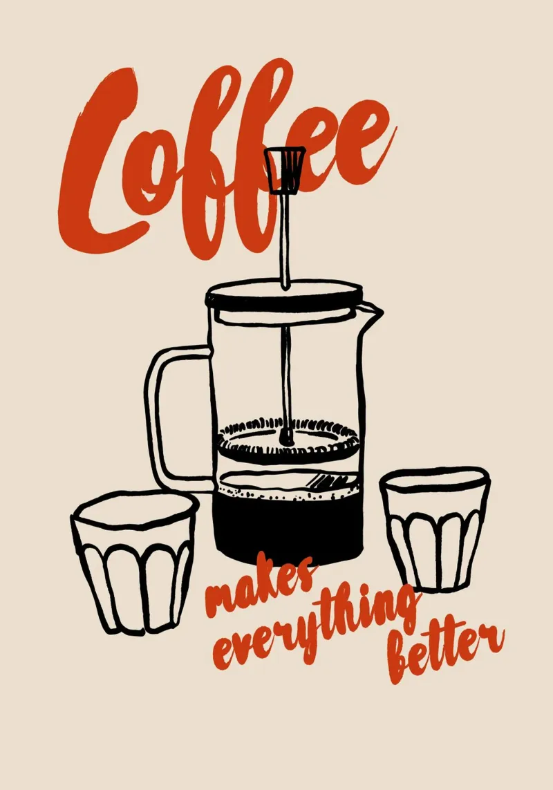 Boho Food 5 Better Coffee pellicola backlit da Boho Print Collection