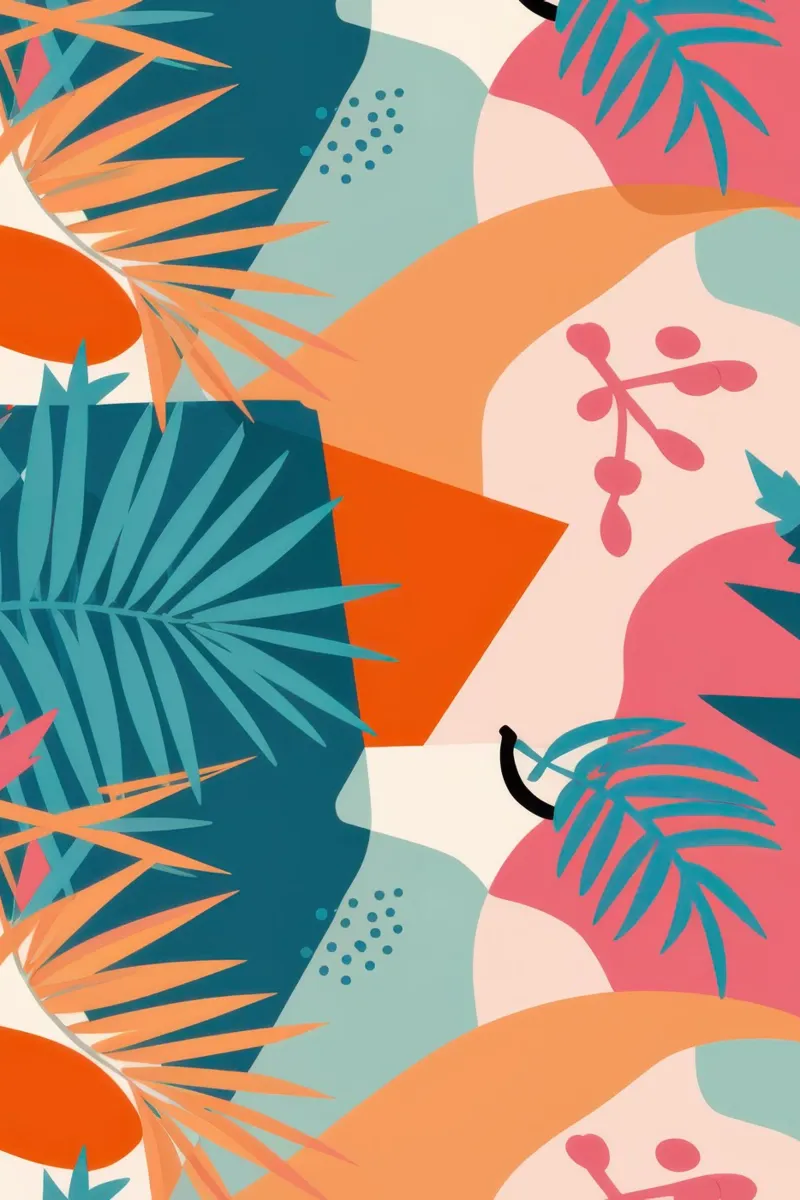 Terracotta Leaf Collage poster da Sure Paint