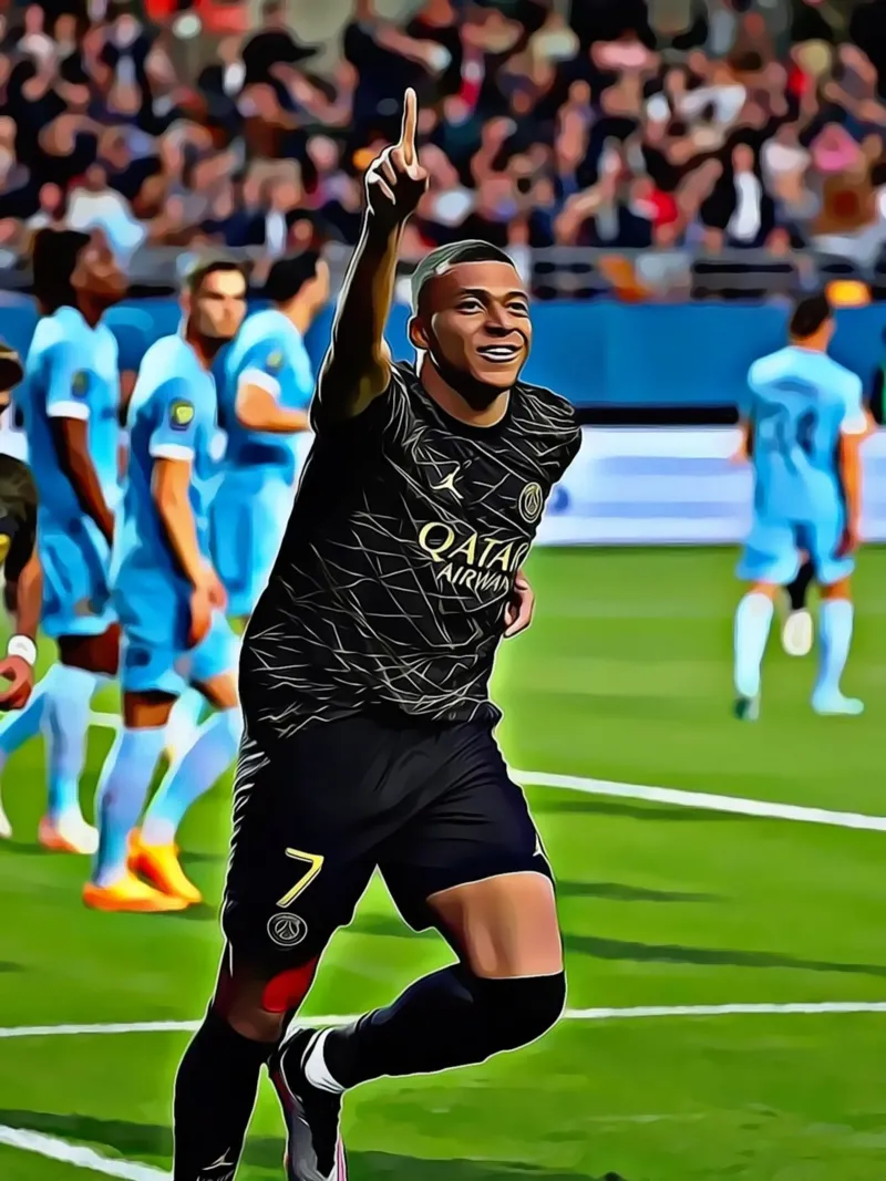 Poster della celebrazione del gol iconico di Kylian Mbappé poster da ArdanART