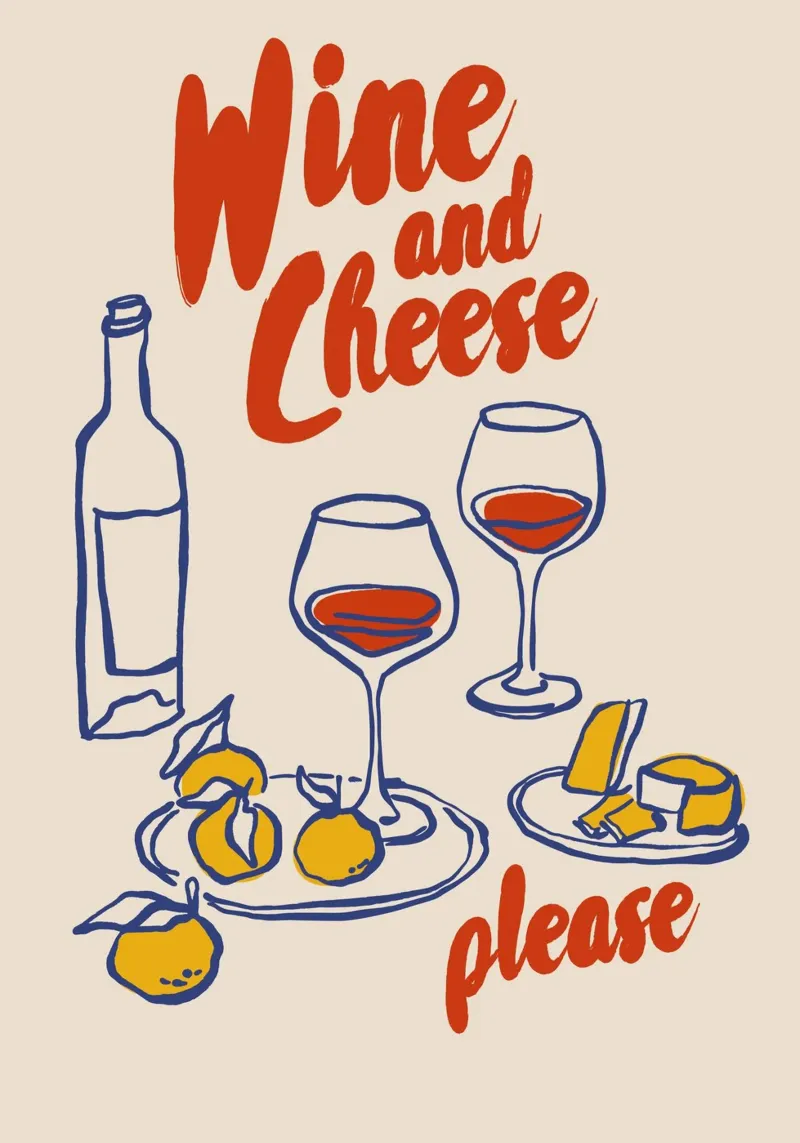 Boho Food 5 Cheese Please pellicola backlit da Boho Print Collection