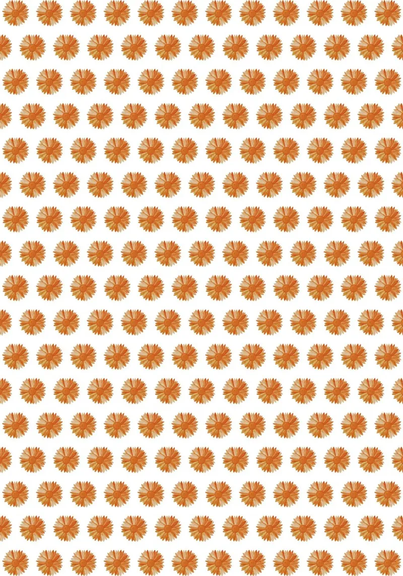 Orange Flower Pattern canvas met Baklijst van kathrinmay