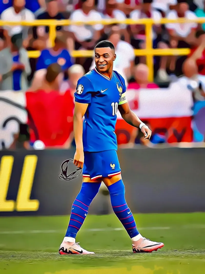 Poster a fumetti della Nazionale francese di Kylian Mbappé tela con Cornice a cassetta da ArdanART