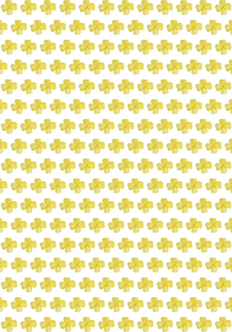 Yellow Flower Pattern canvas met Baklijst van kathrinmay