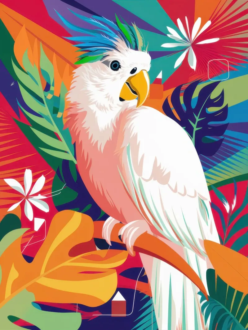 Elegante ritratto di cacatua poster da Moon Revolver