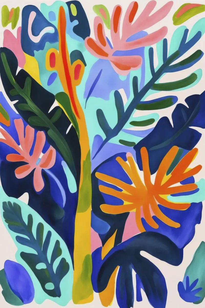 Matisse Vibes Giungla Tropicale tela con Cornice a cassetta da Andrea Haase Modern Home