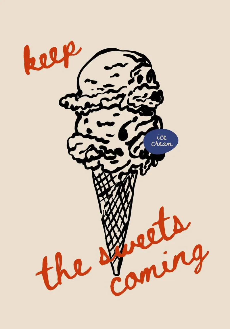 Boho Food 5 Ice Cream pellicola backlit da Boho Print Collection