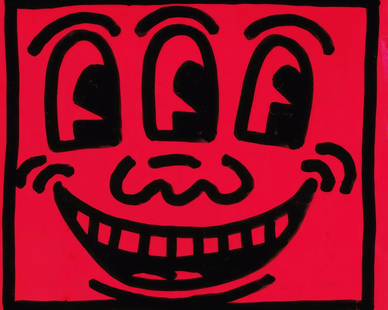 Poster con sorriso Pop Art "Senza titolo" di Keith Haring poster da ClubArt