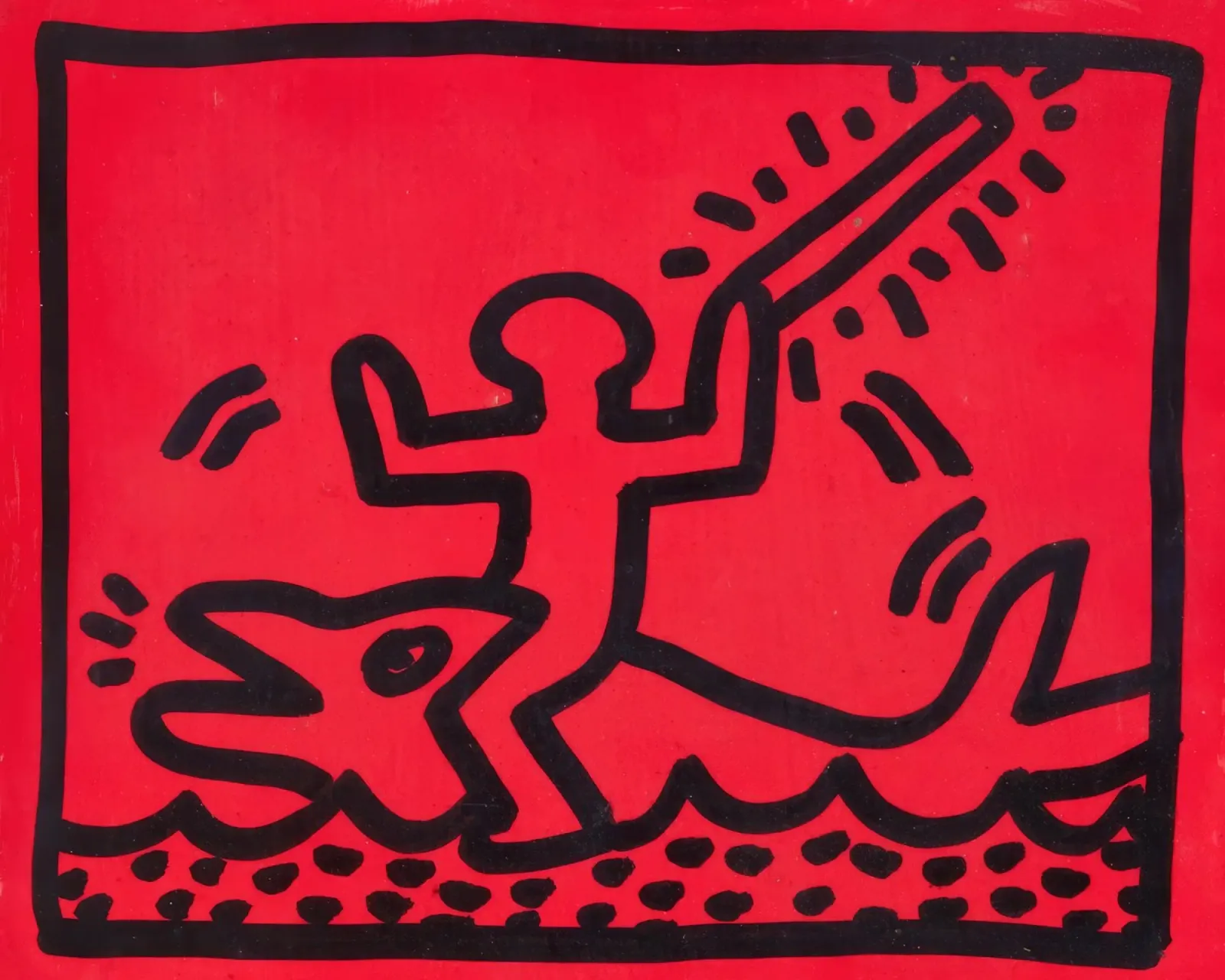 Poster di Keith Haring "Untitled" Pop Art Shark poster con telaio in plastica da ClubArt