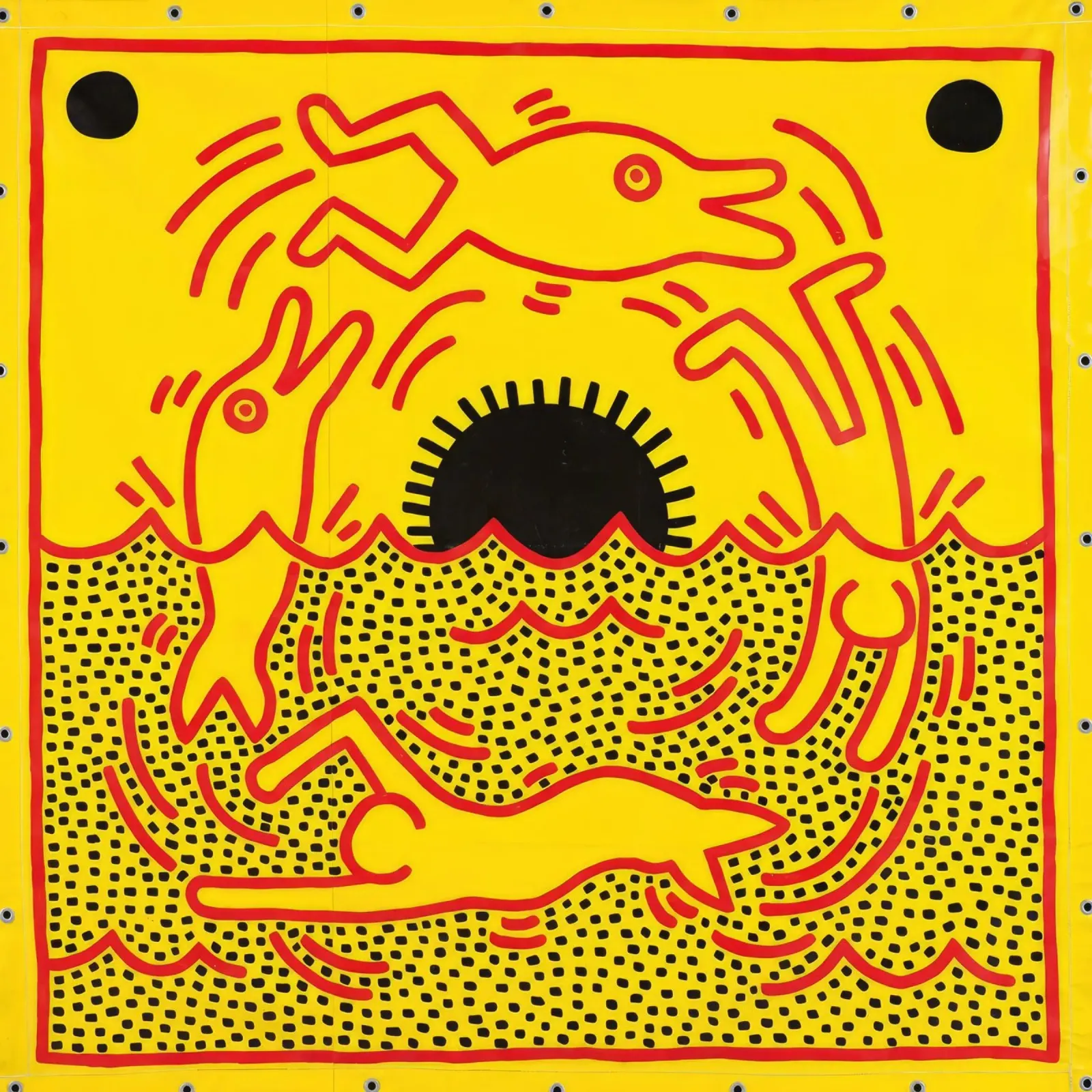 Poster di Keith Haring "Untitled" Pop Art Dolphins poster da ClubArt