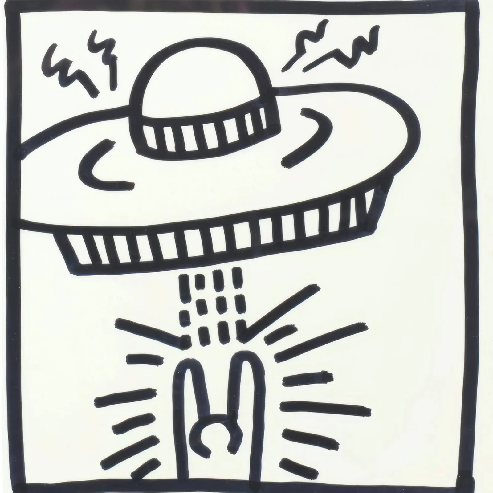Keith Haring "Zonder titel" Pop Art Vreemdeling Poster canvas met Baklijst van ClubArt