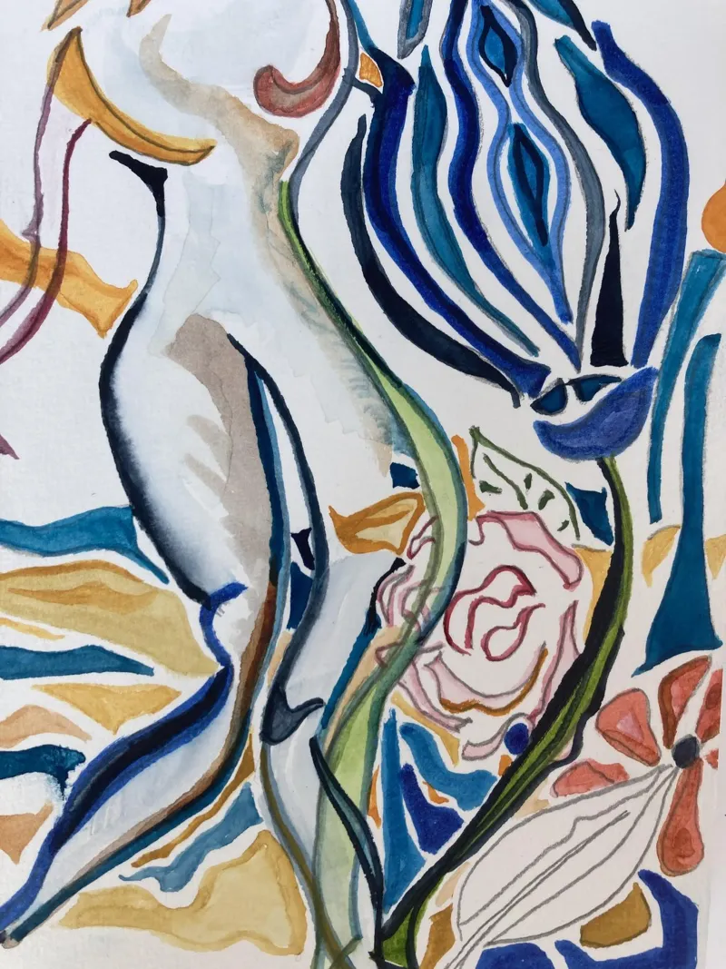 Fleurs à corps carta hahnemühle da Sophie Pérard