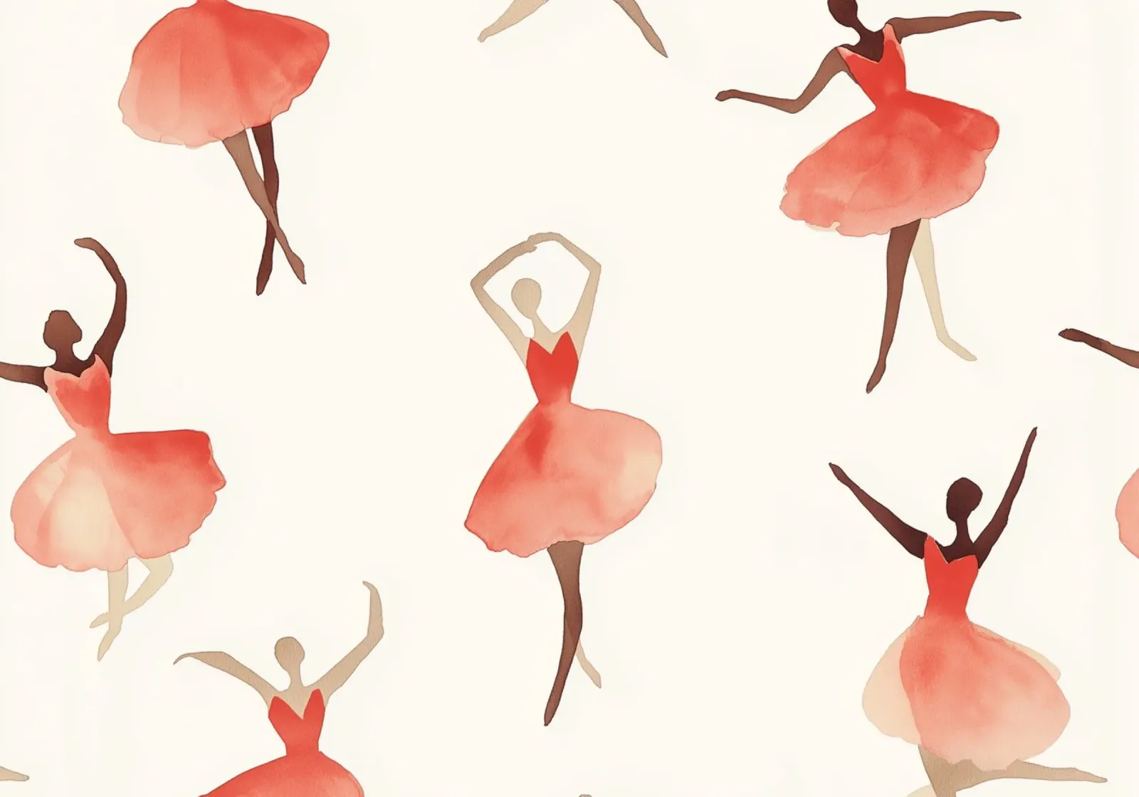 Stampa d'arte sulla danza con acquerello Ballerine eteree poster con telaio in legno da vintagepod