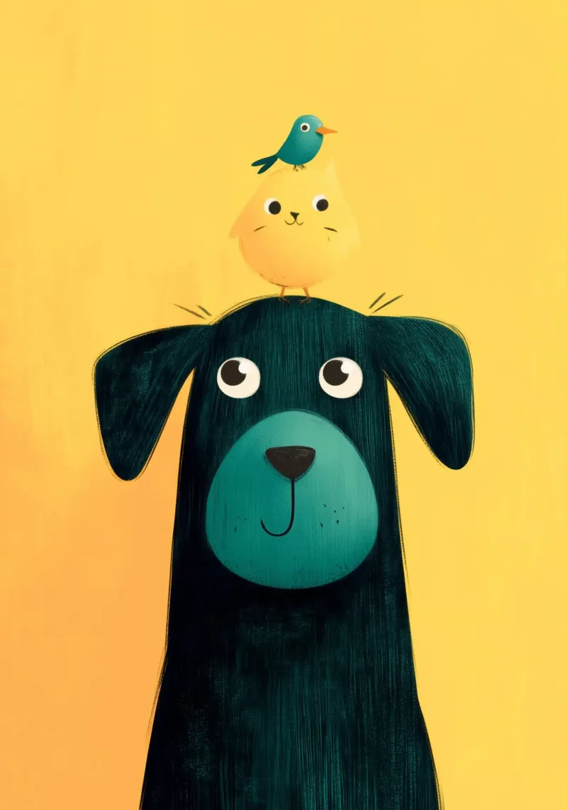 Best Friends Tower poster con telaio in legno da Kiara