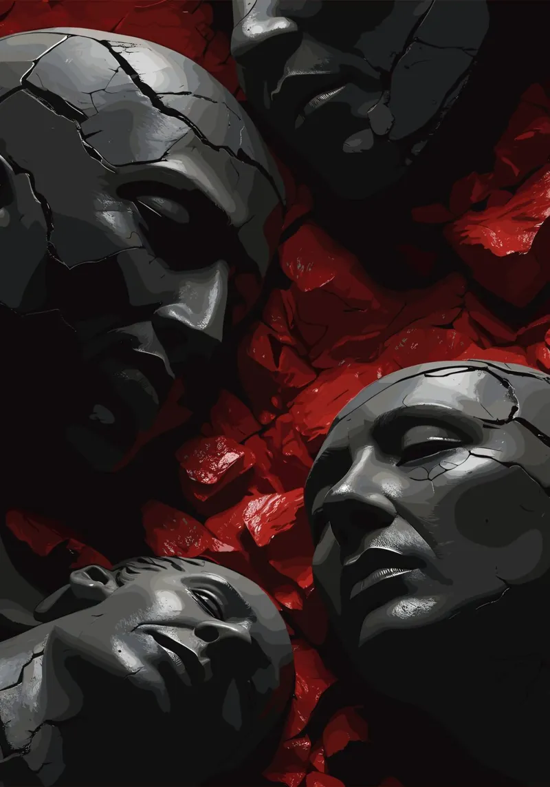 Rovine oscure dei tempi antichi poster con telaio in plastica da LM2KONE