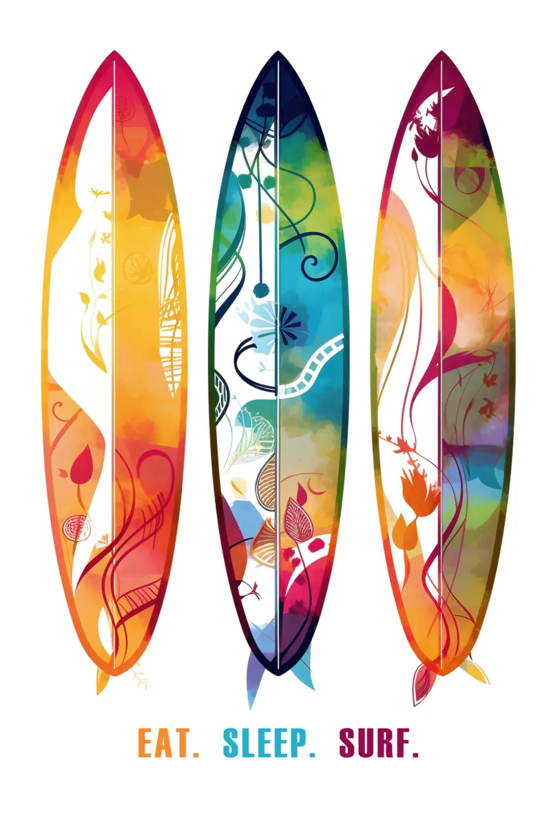 EAT-SLEEP-SURF Design poster da Autofocus