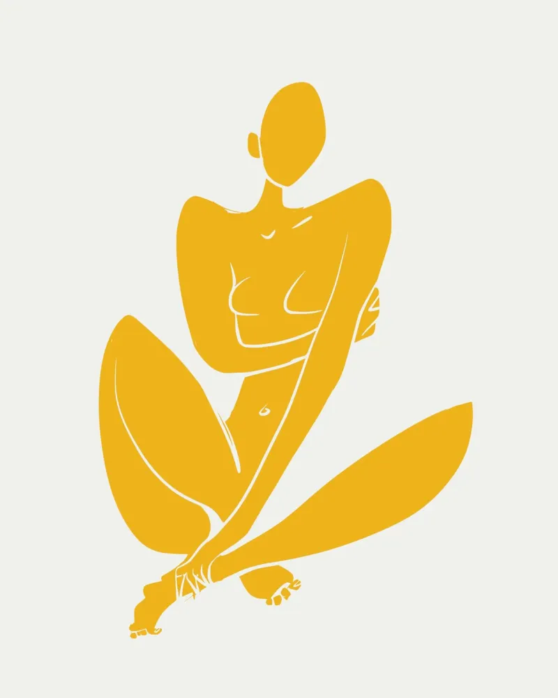 Nudo in giallo tela con Cornice a cassetta da Little Dean