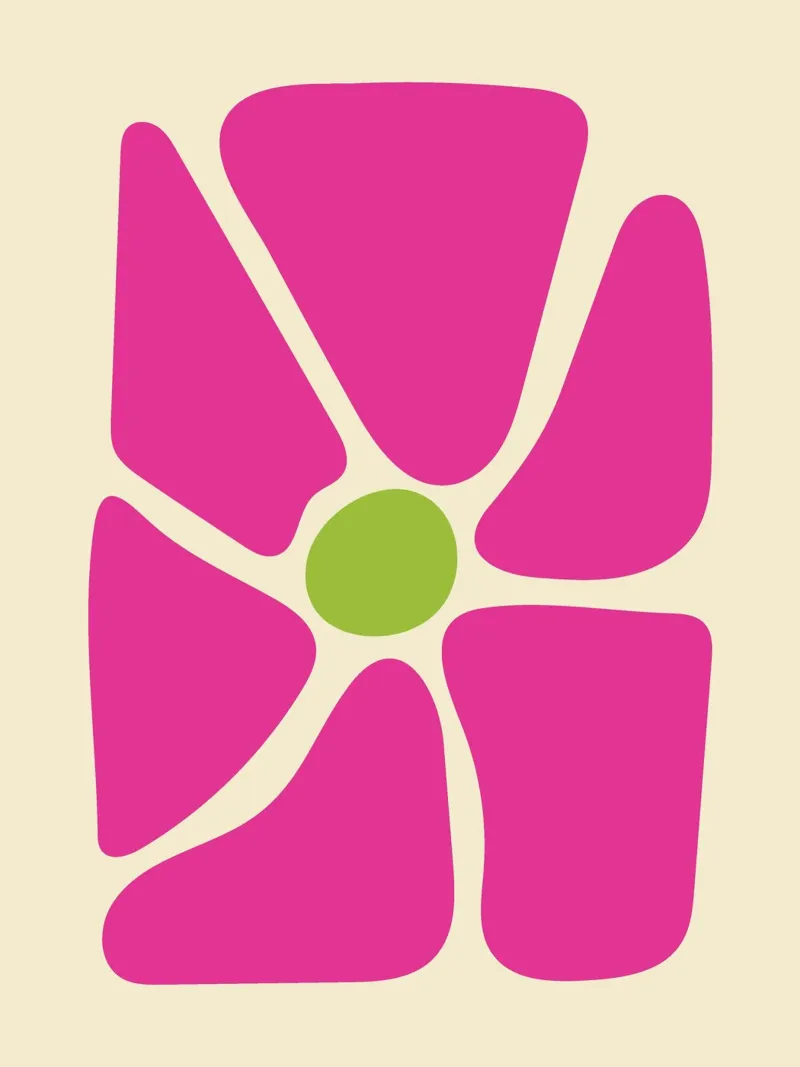 Roze bloem abstracte kunst canvas met Baklijst van galihstudio