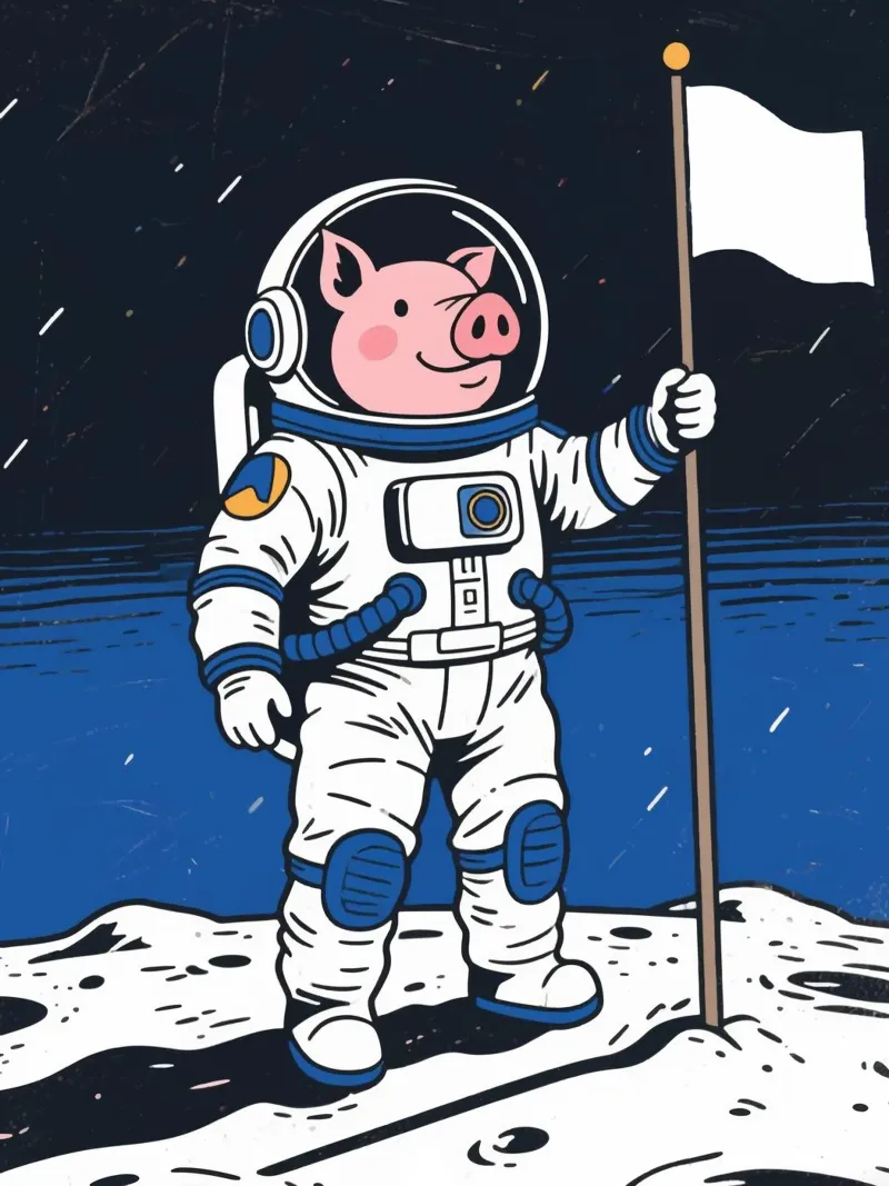 Il maiale nella luna poster da knowledge