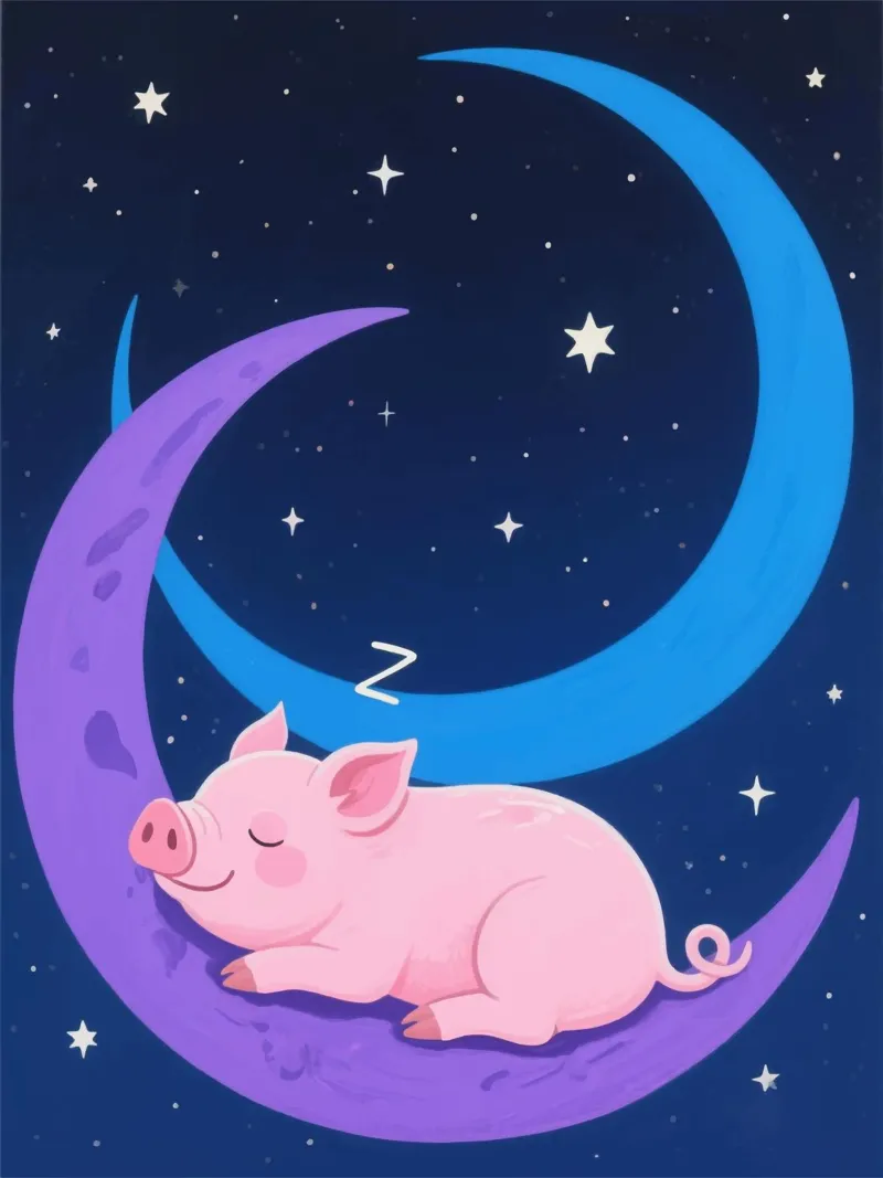 Piggy da sogno poster con telaio in legno da knowledge