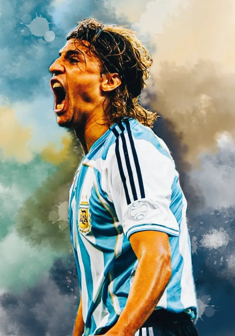 Hernan Crespo - Argentina canvas with Floater frame by Lembayung art