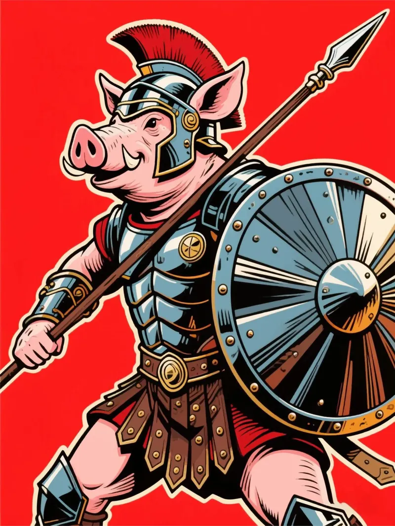 Cavaliere guerriero suino poster da knowledge