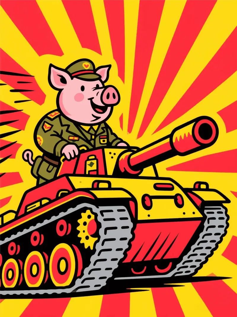 Divertente guerra tra maiali poster da knowledge