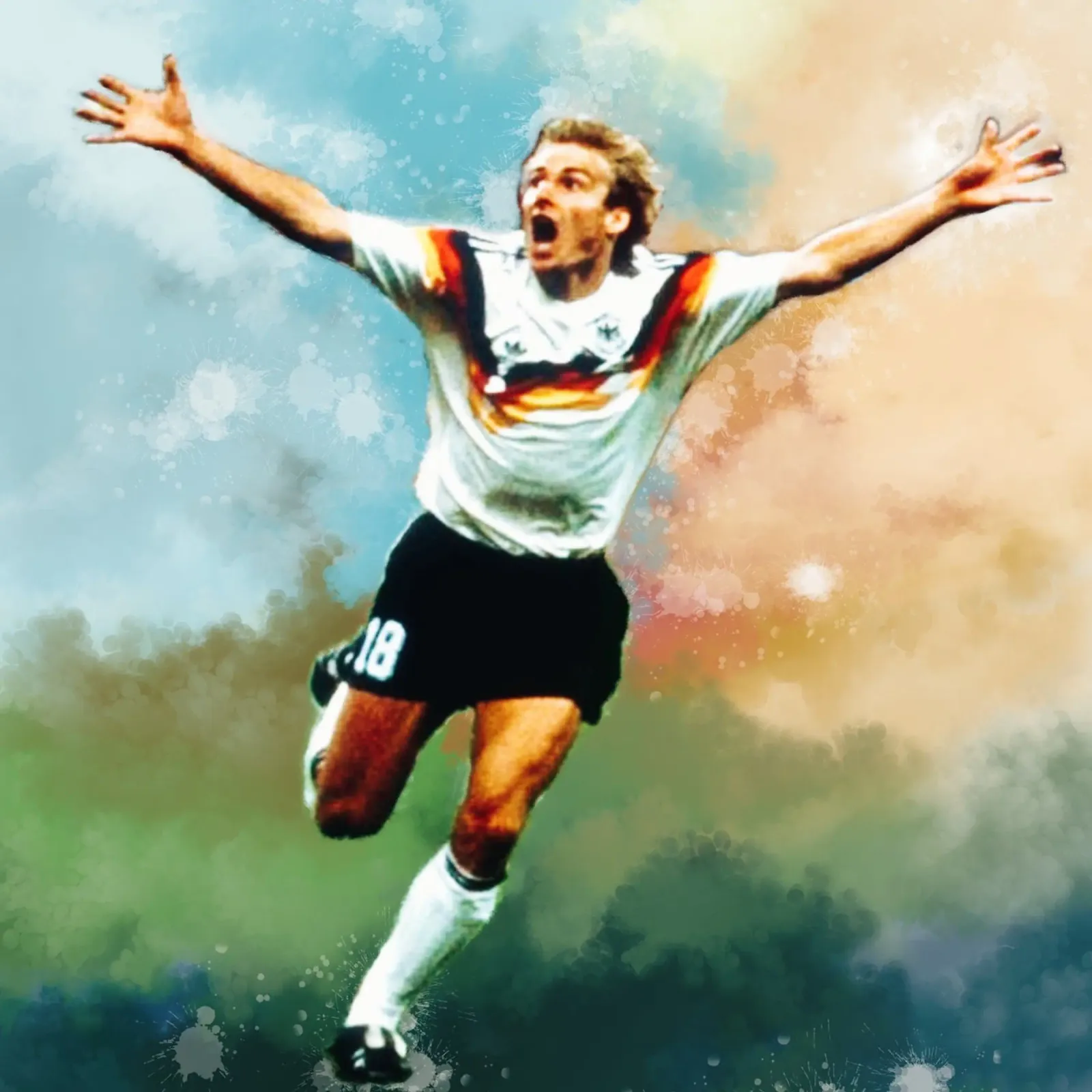 Celebrazione di Juergen Klinsmann poster con telaio in plastica da Lembayung art