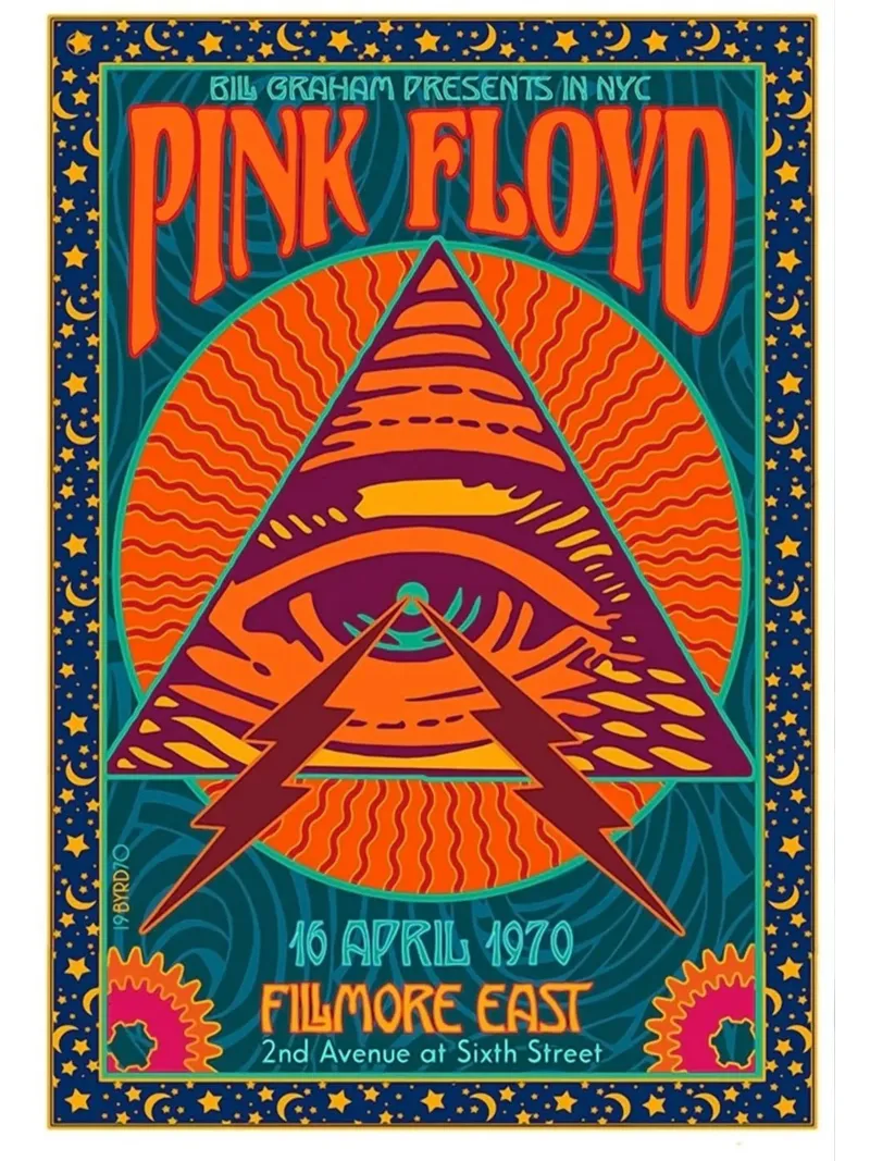 Spettacolo dei Pink Floyd al Fillmore nel 1970 poster da Donna Parker