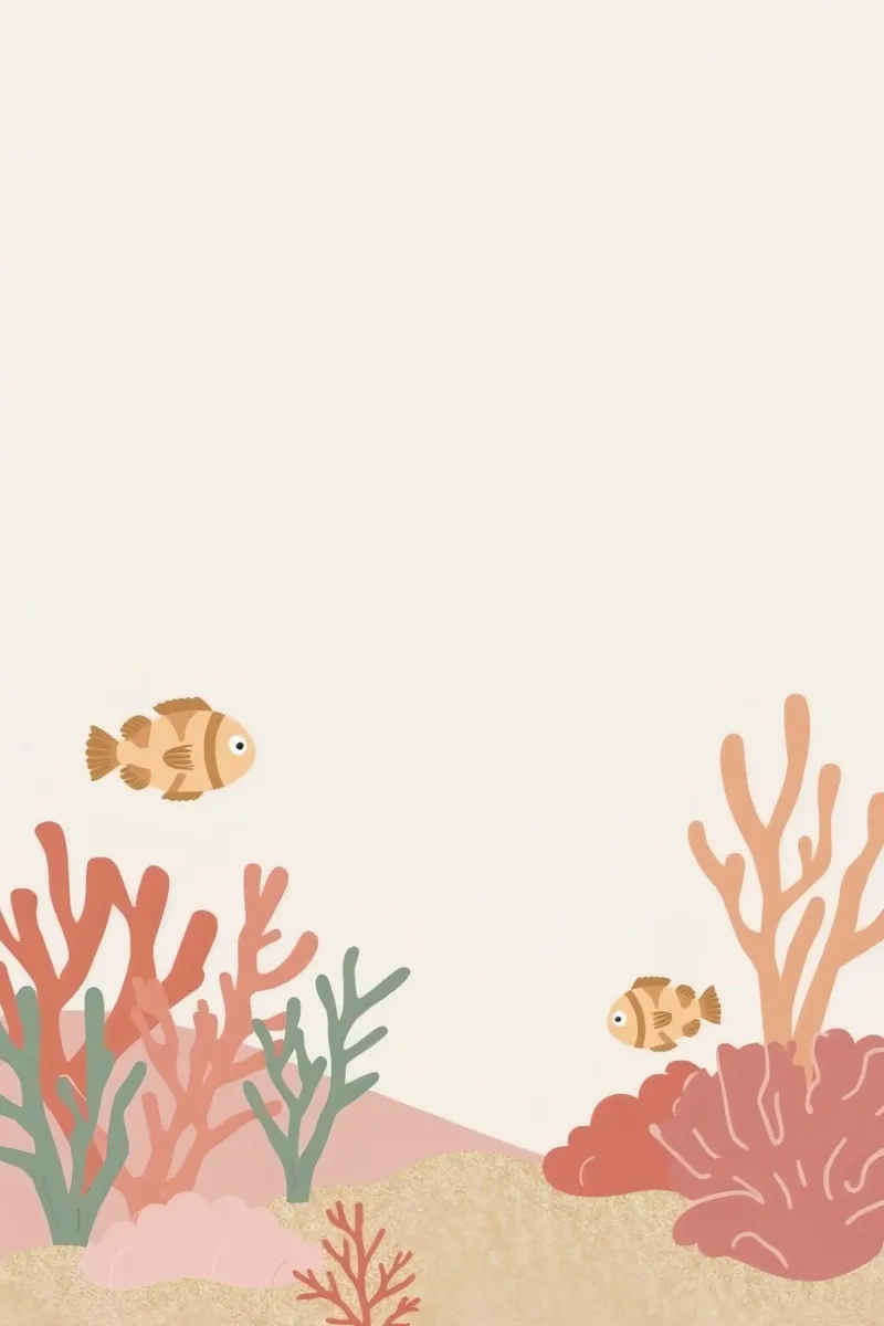 Due simpatici pesci pagliaccio con corallo e fondale marino poster con telaio in alluminio da DesignDoodle