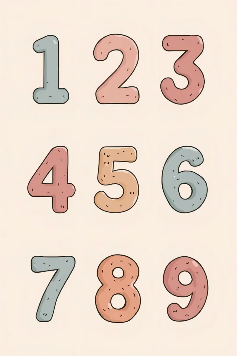Numeri didattici dell'asilo nido disposti poster con telaio in alluminio da DesignDoodle