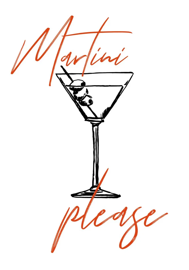Boho Food 6 Martini Please pellicola backlit da Boho Print Collection
