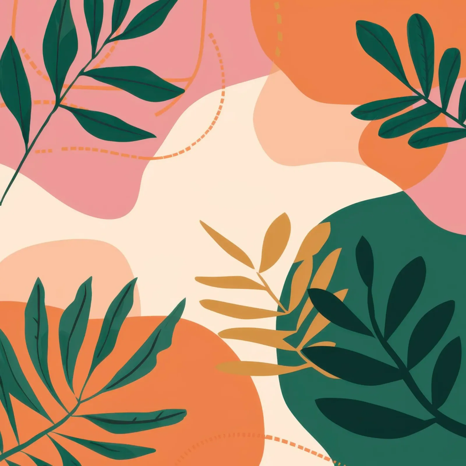 Forme botaniche di terra poster con telaio in alluminio da Sure Paint