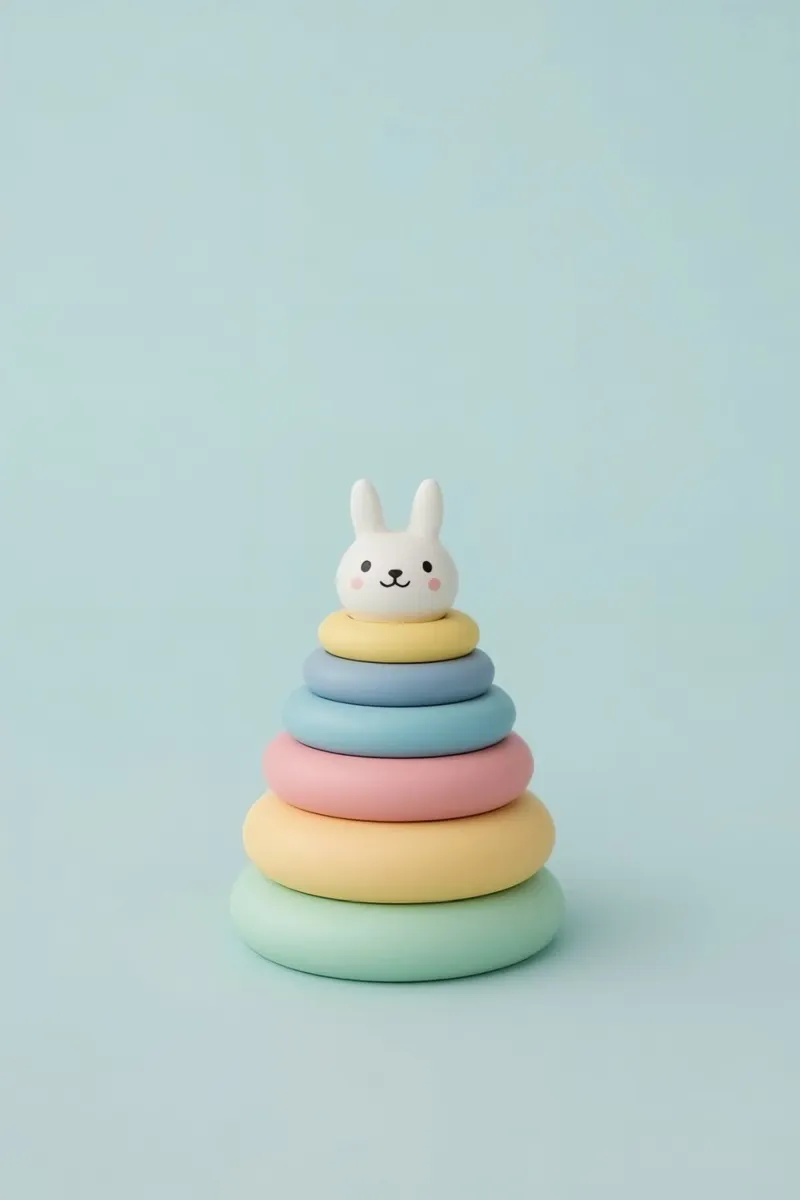 Simpatici anelli impilabili con coniglietto tela con Cornice a cassetta da DesignDoodle