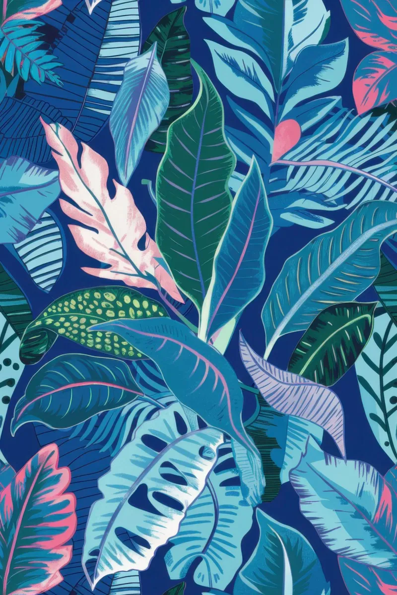 Azuur Jungle Diepten canvas met Baklijst van Moon Revolver