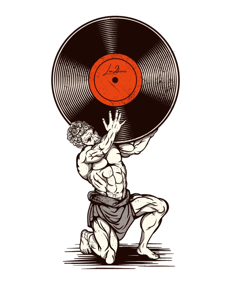 Vinyl Altlas poster avec cadre en bois de LM2KONE