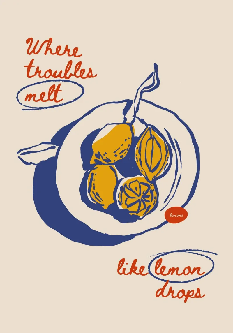Boho Food 7 Lemon Drops pellicola backlit da Boho Print Collection